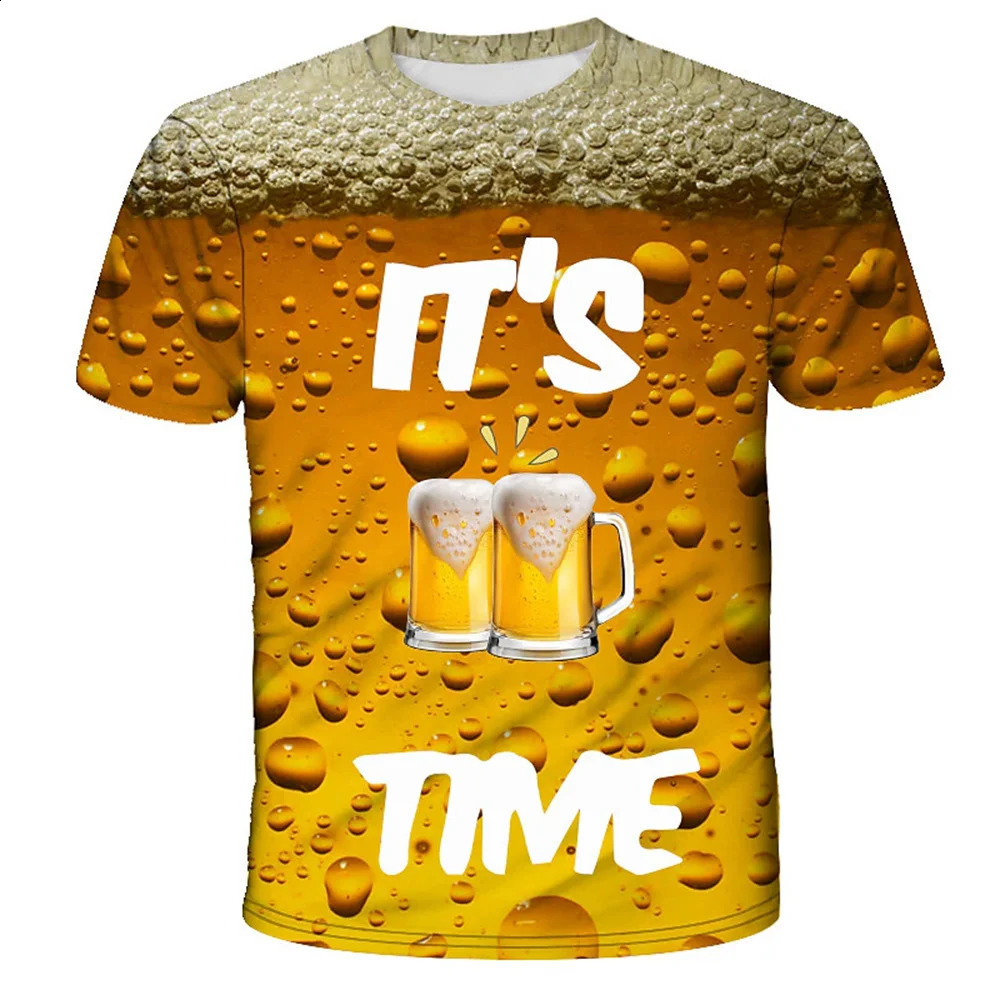 2023 Mens TShirt 3d Printed Beer T Shirt For Men Funny Casual Summer Streetwear Unisex Tshirt Top Clothing 250213