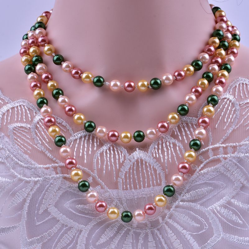 Faux pearl necklace women long multi-layer knotted sweater chain cheongsam hundred with chain