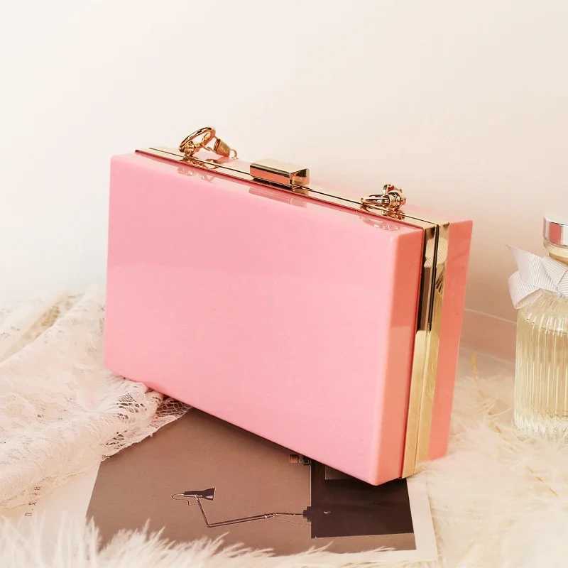 Clear Acrylic Box Evening Clutch Bags Women Boutique Chain Transparent Woman Clutch Bag Purse and Handbags Wedding Party Ins