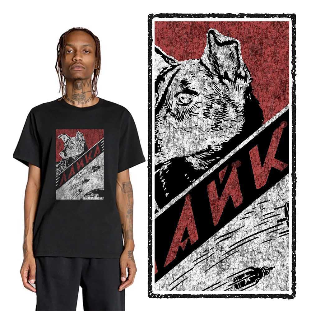 Coolmind DCA 100% Cotton Cool laika Space Dog Streetwear Mens T-shirt Large Mens T-shirt W250220