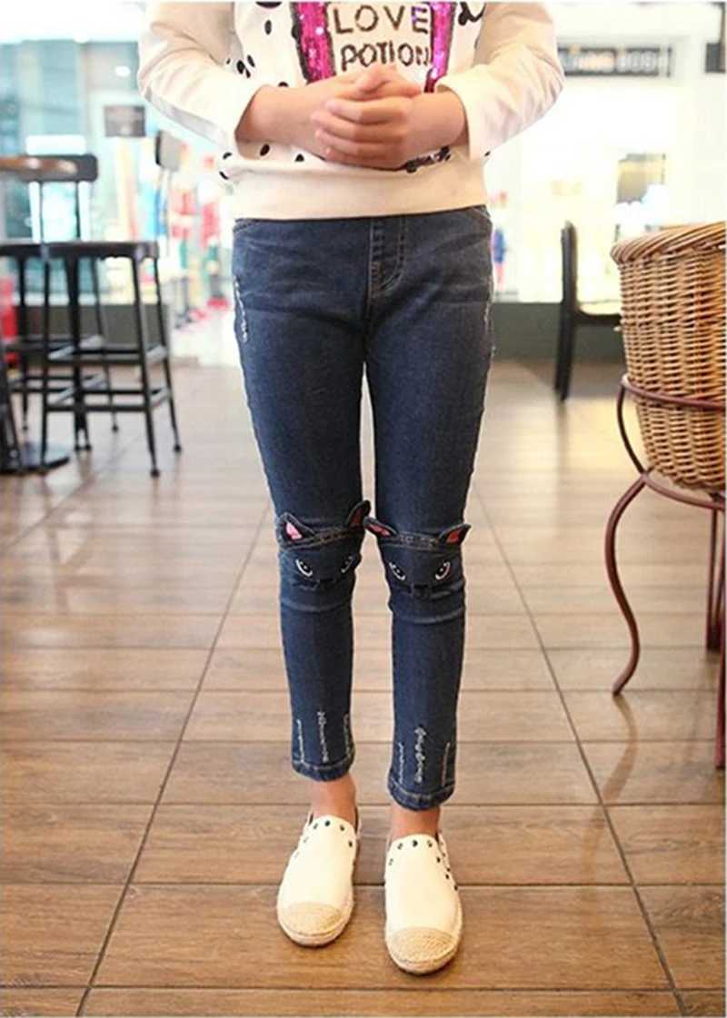 IENENS Children Infants Girls Casual Denim Long Pants Child Baby Girl Jeans Clothes Fashion Kids Skinny Trousers Prints Clothing Z250220