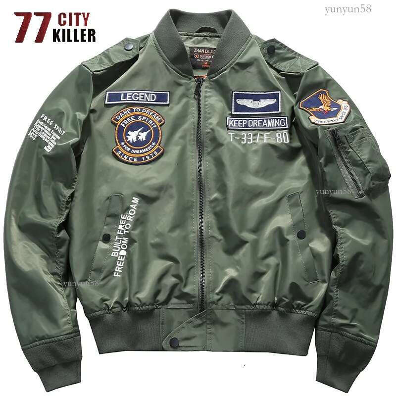 Mens Jackets 77City Killer MA1 Spring Bomber Jacket Men Military Windbreaker Pilot Male Streetwear Multipocket Coat Chaqueta Hombre 230203