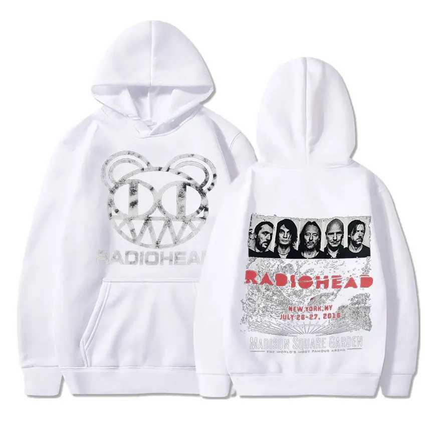 Radiohead Vintage Print Hoodie Men Oversized Cotton Hoodies Hip Hop Line Up New York Tour Rock Band Music Album Sweatshirt X250220