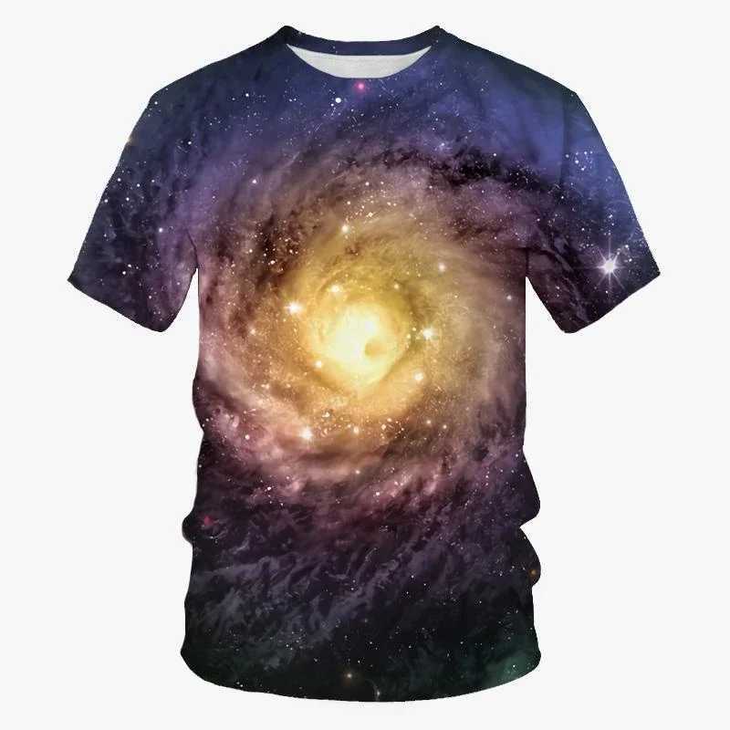 Colorful Mens T-Shirt 3D Galaxy Starlight Print Short Sleeve Tops Casual T Shirt Streetwear Oversized Tee Shirt Men Clothing W250220