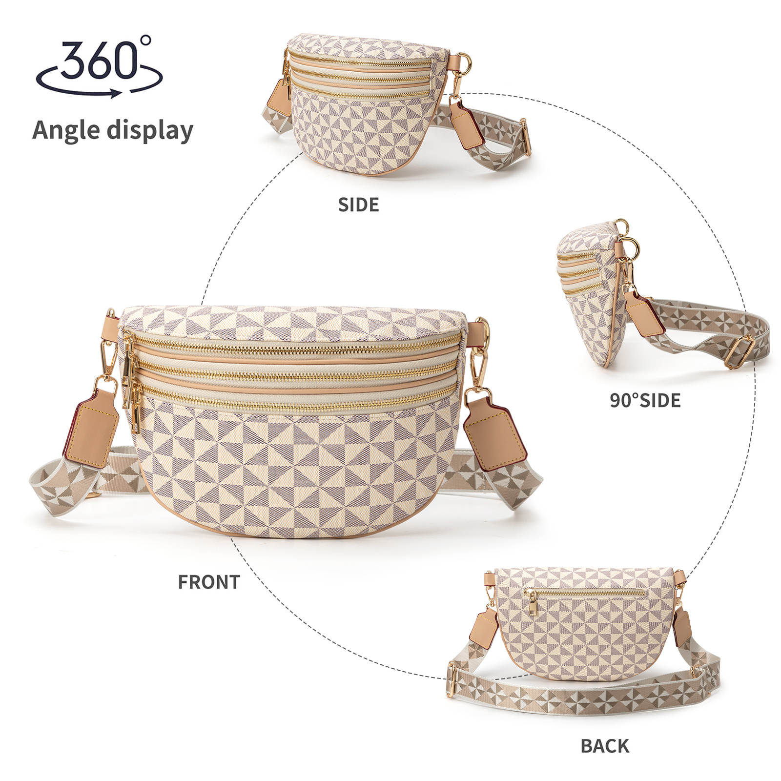 Stylish Floral Pattern Windmill Pouch - Versatile Single Shoulder Crossbody Bag with Comfortable Straps
