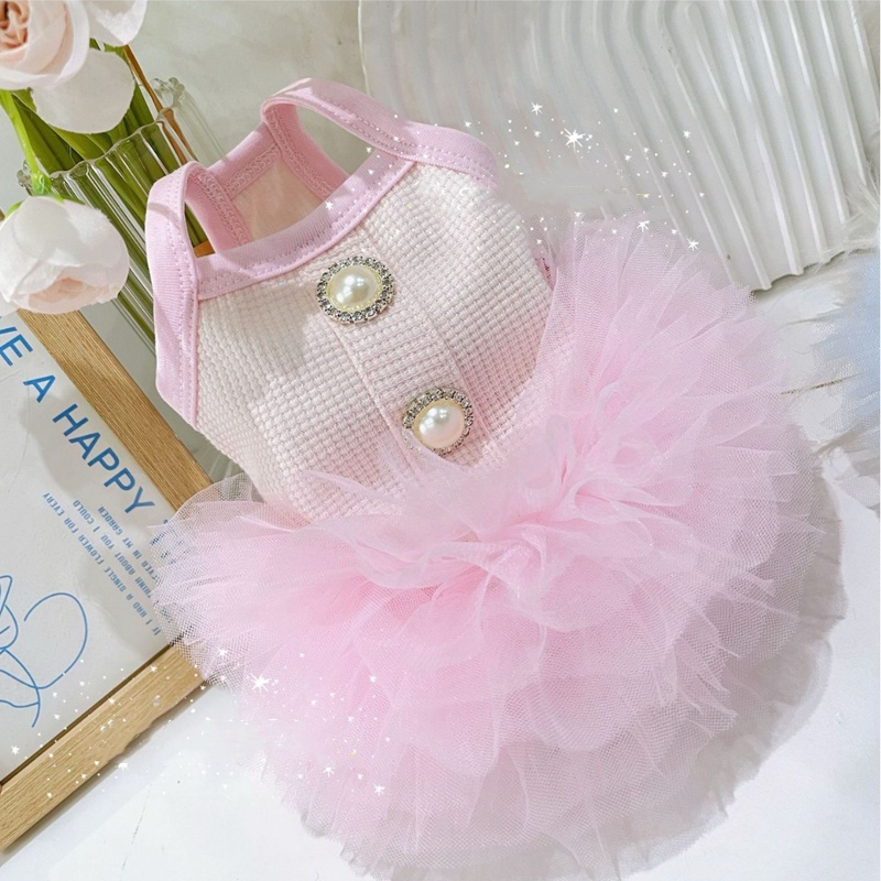 Small Dog Dresses with Pure Cotton Party Princess Dress, Cute Tutu Skirt, Suitable for All Seasons Puppy Party Clothes for Pomeranian, Teddy and Small