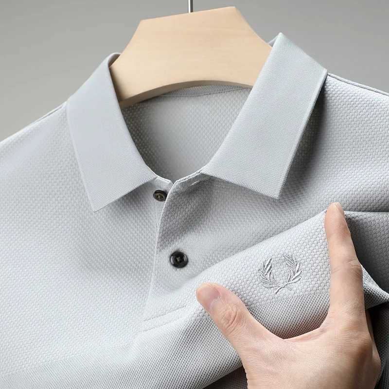 High end Luxury 00 Cotton Mens Polo Shirt 2024 Summer Lapel Wheat Ear Embroidered Short sleeved T-shirt Business Fashion Mens W250220