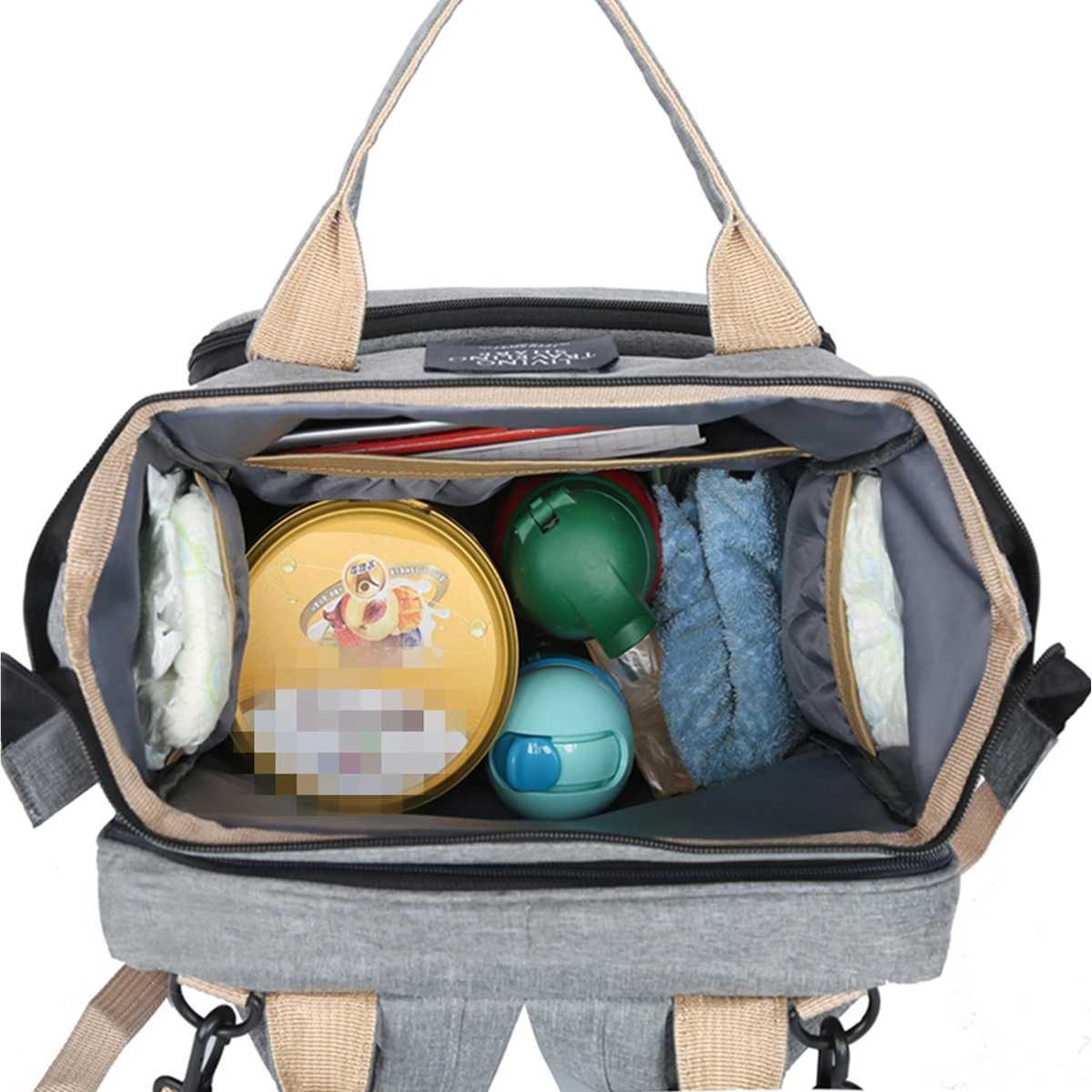 Folding mommy bag lightweight portable folding crib bed large-capacity baby backpack female mommy outting bag mummy bag X250220