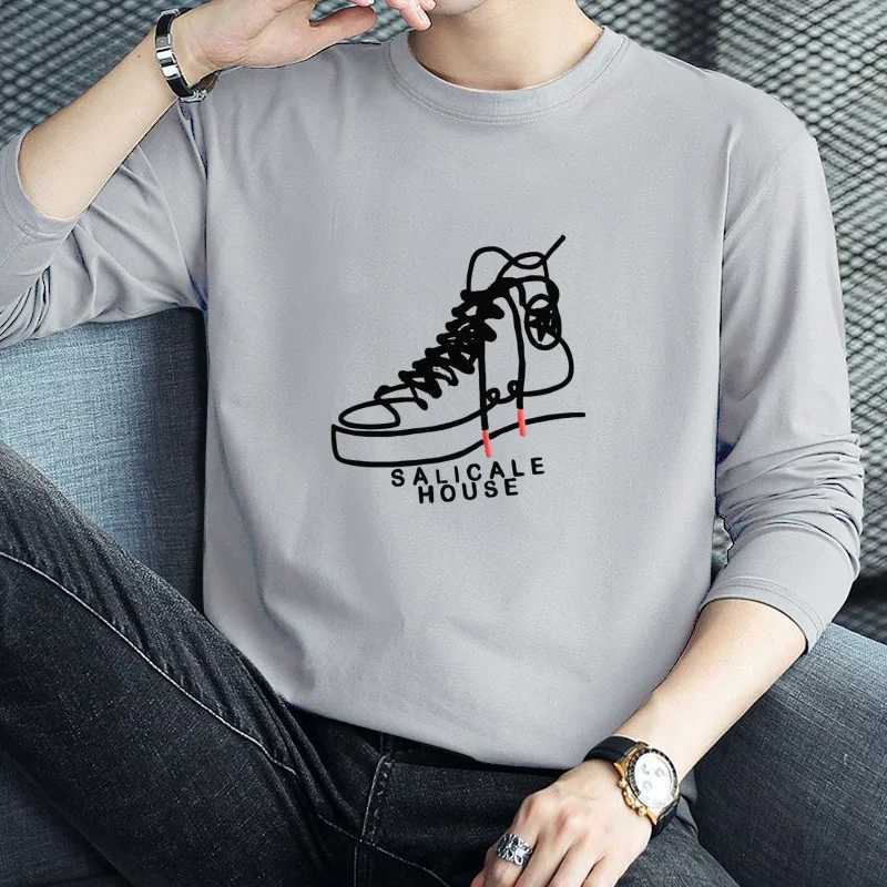 2024 New Mens T-shirt Long Sleeve Ultra Thin Mens T-shirt Young Mens Solid Color Top T-shirt O-neck Mens Boys T-shirt W250220