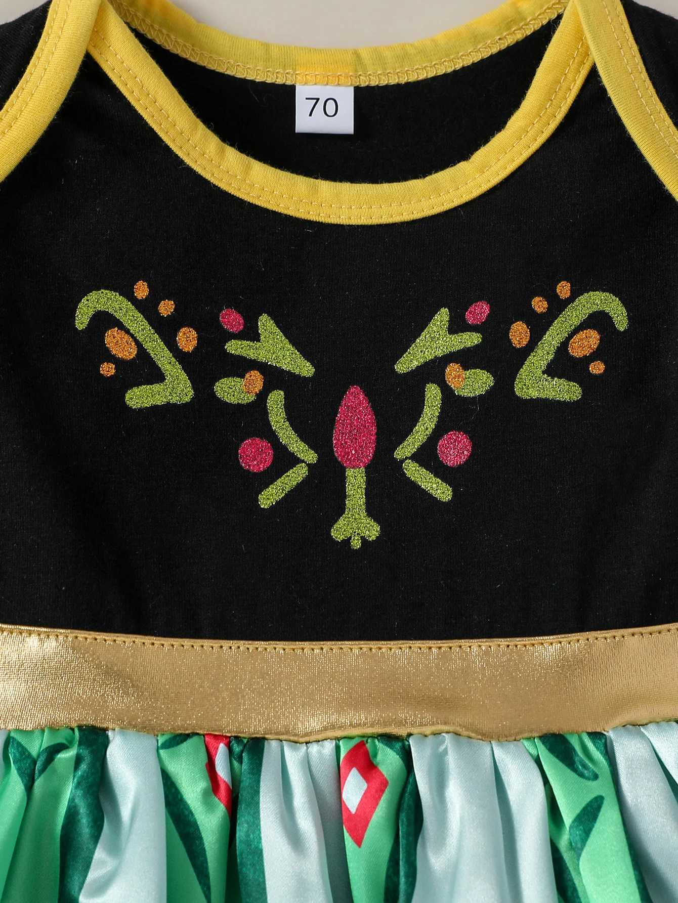 Baby Girls Fall Short Sleeve Print Floral Fashion Princess Dress For Vacation Outdoor 3-18M Clothing Wear X250220