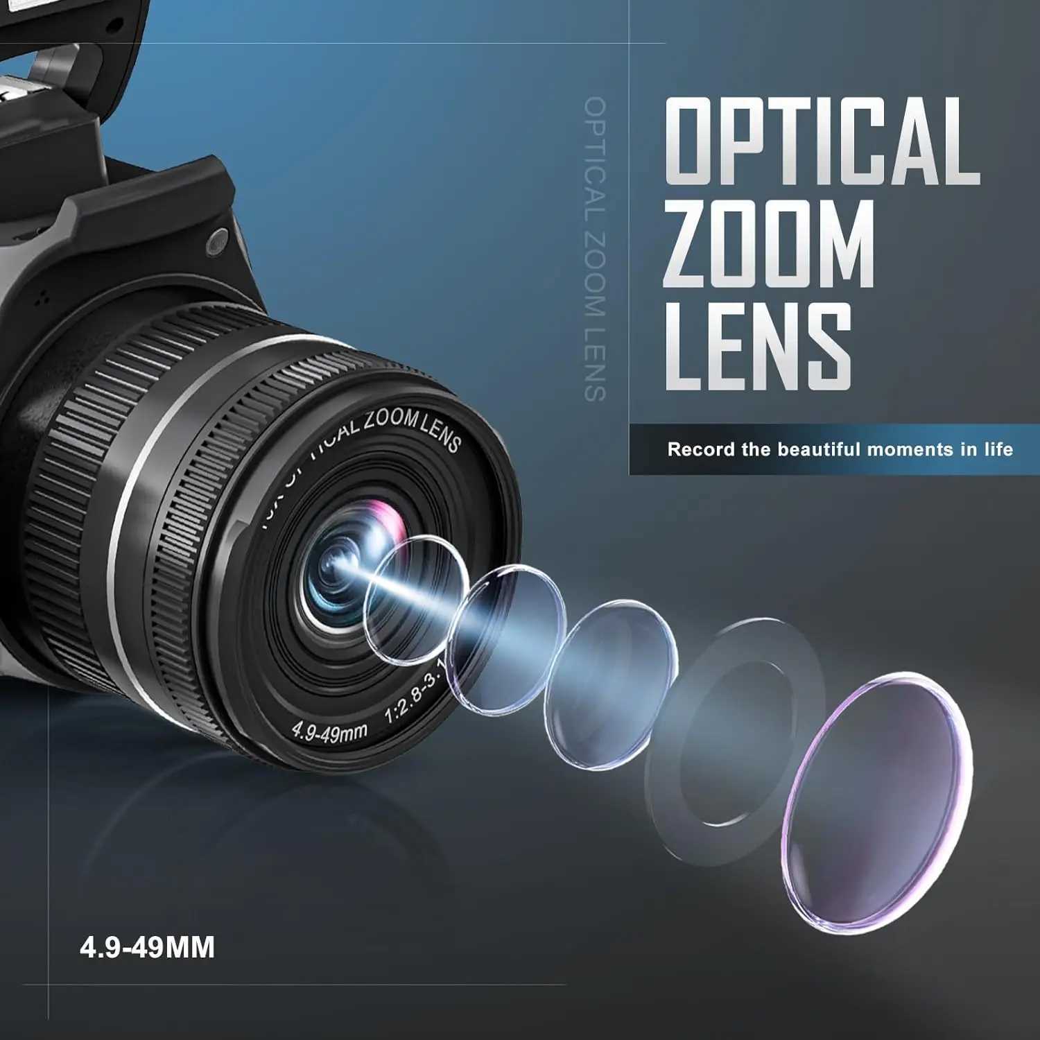 G-Anica Digital Camera 4k 64MP Cameras for Photography Video Camera40X zoom Camera for YouTube with Flash WiFi Output Z250220