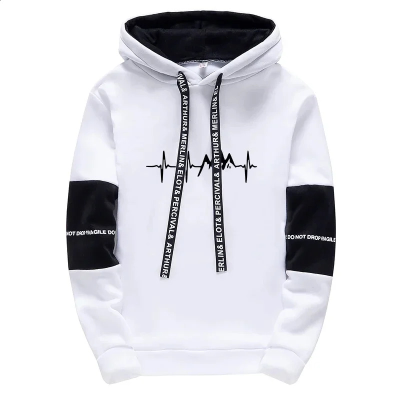 Mens Tracksuit Daily Casual Versatile Print Street Clothing Harajuku Hooded Sweatshirt Sweatpants Jogging High Quality Outfits 250220