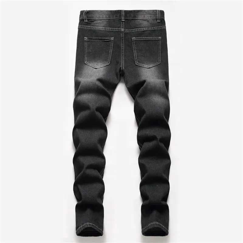 Boys Straight-leg Ripped Jeans Children Washed Distressed Stretch Denim Trousers Big Kids Casual Pants 5-16yT250220