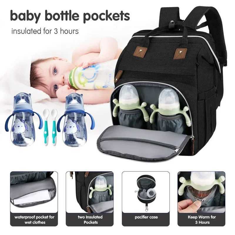 Large Capacity Diaper Bag for Moms Dads Multifunctional Baby Backpack with Changing Station Insulated Pockets X250220