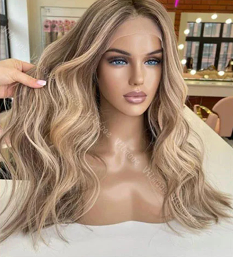 Best Highlight Ash Blonde 613 Colored HD balayage Lace Front Wig Wavy bob Pre-Plucked 5X5 Lace Closure Wig raw virgin Human Hair Wigs For Women