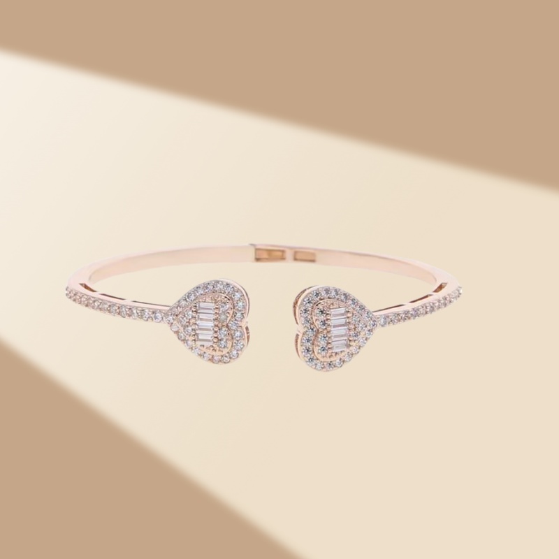 high quality dia plated gold jewelry women bangle heart shape cuff bracciale metal bracelet men adjustable classics wedding ornaments