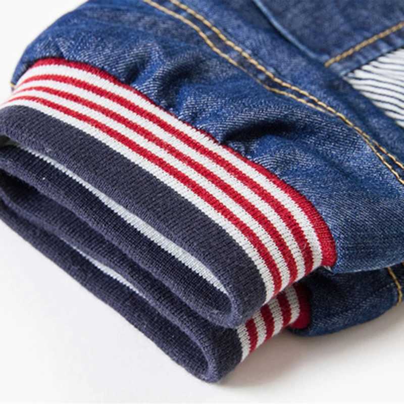 Winter Children 2-7Y Pants Warm Add Wool Denim Trousers For Teenage Boys Casual Mid Elastic Waist Water Jeans Soft Cotton Pants Z250220