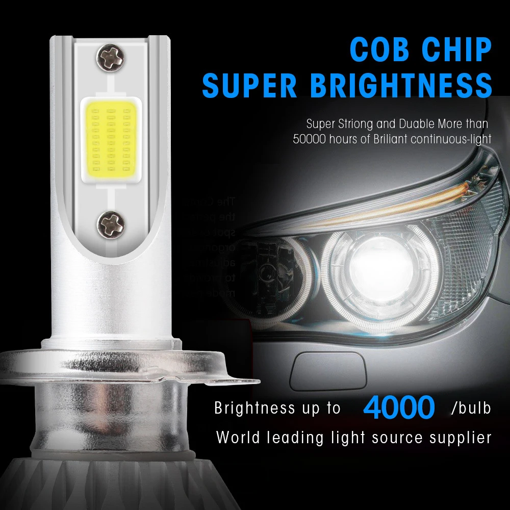 C6 LED Car Headlight Bulbs 6000K COB H7 - Ultra-Bright Energy-Efficient