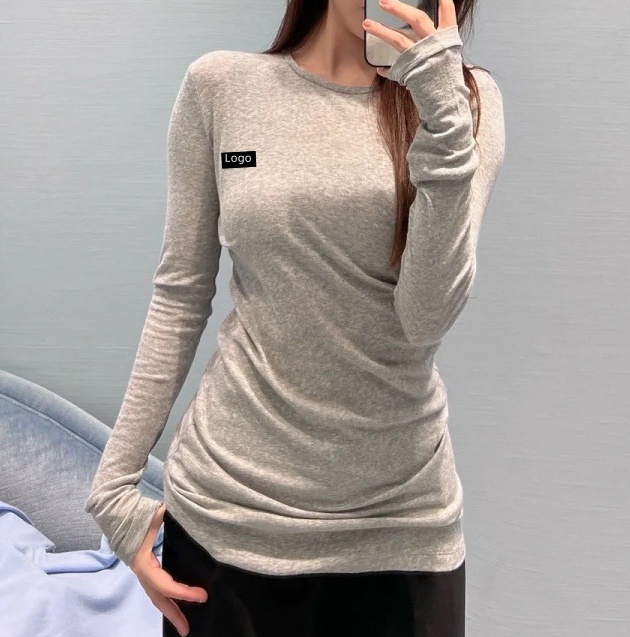 2026 A1 Designer Women's Perspective T-shirt Long Sleeve Round Neck Basic Top Casual Daily T-shirt Thin Breathable Men's Clothing