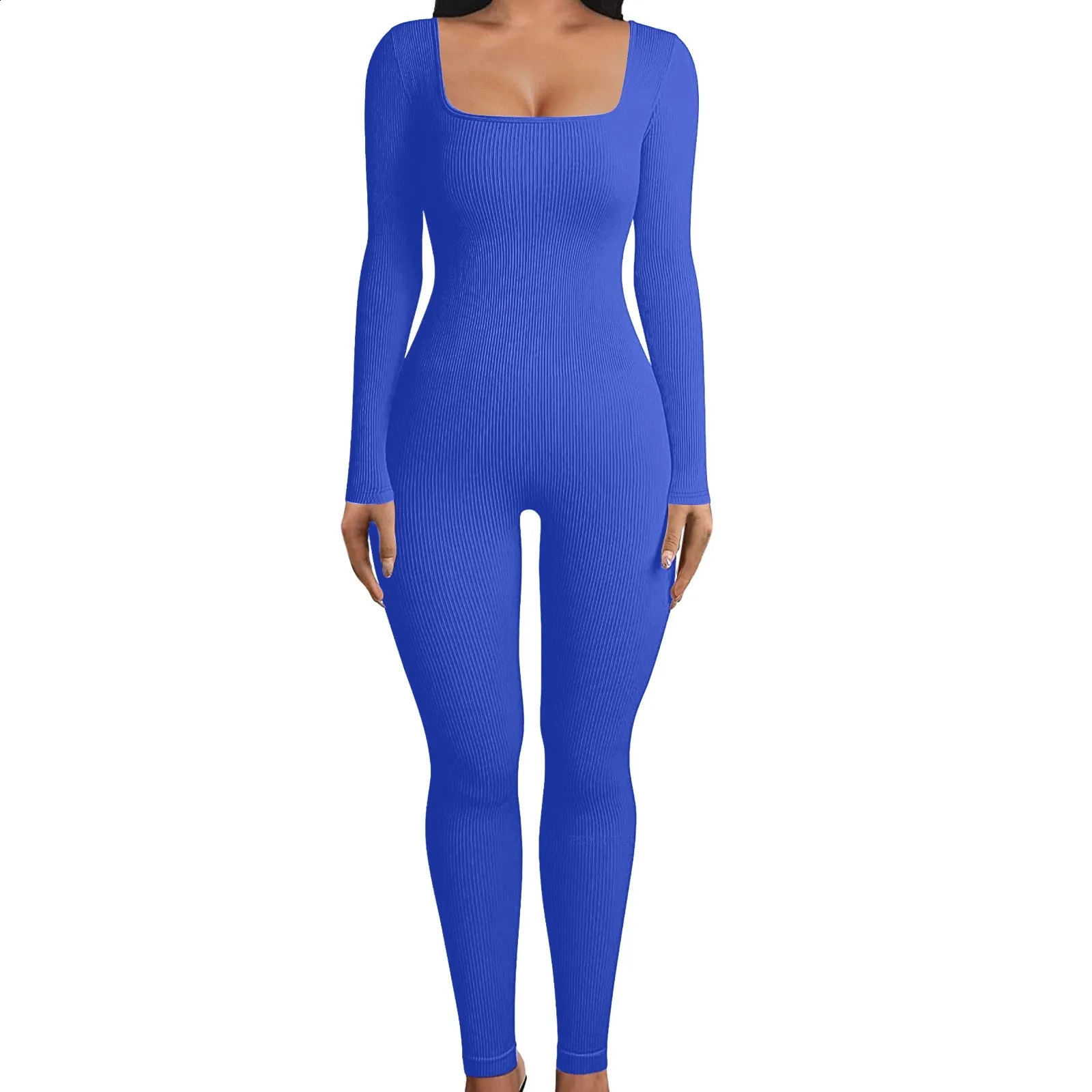 Womens Sexy Jumpsuit Casual Overalls Long Sleeve Full Body Female Bodycon Rompers Fashion Solid Baggy Rompers 250220