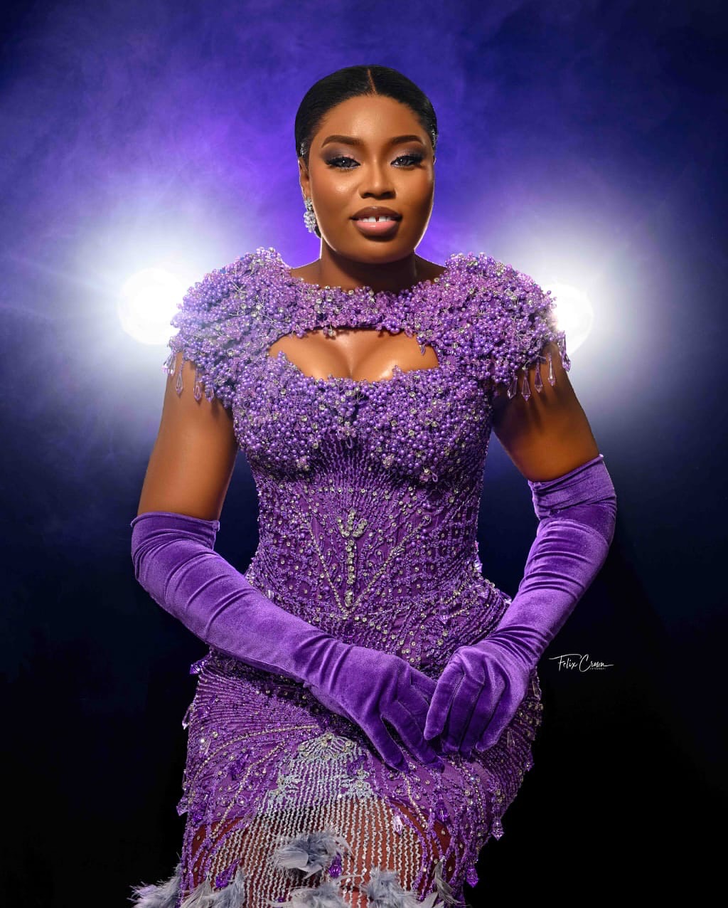 Purple Mermaid Prom Dresses 2025 Feather Crystals Pearls Sequined Evening Formal Party Second Birthday Engagement Gowns Plus Size Dress For Special Oc