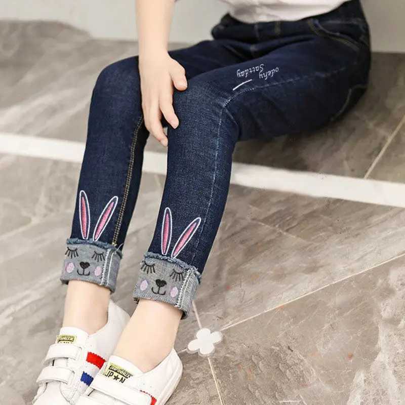 New Girls Fashion Jeans Spring Summer and Autumn Soft Casual Boutique Cotton Kaii Girls Elegant Jean Kids Pants 3-12Y Z250220