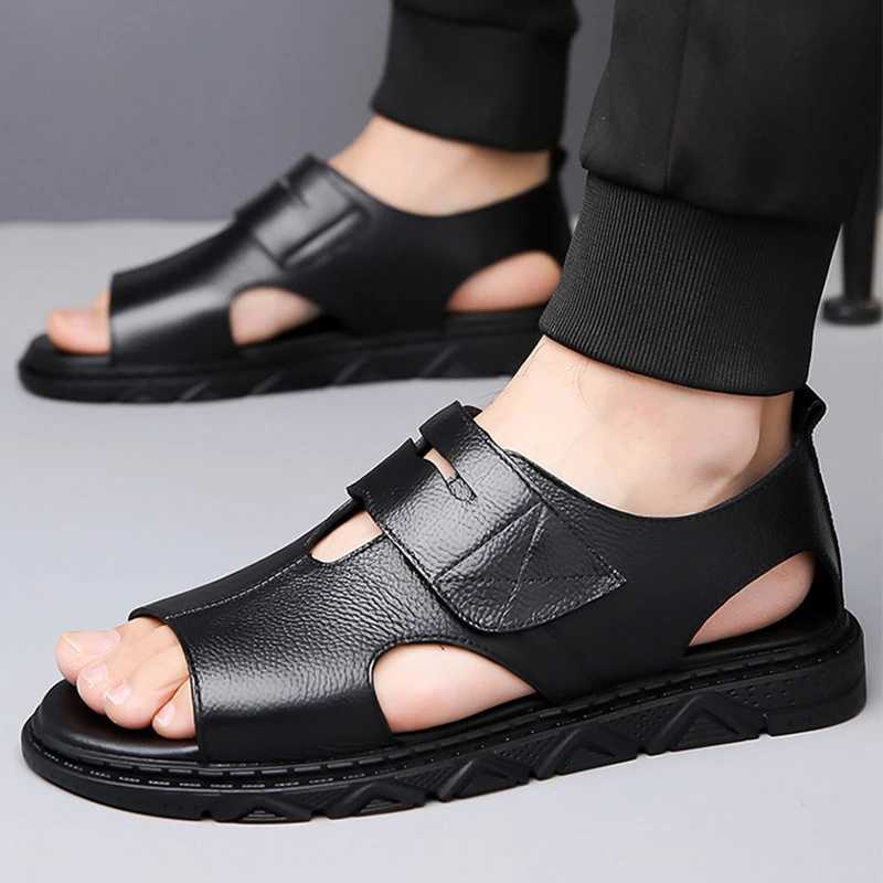 New Arrival Men Leather Sandals Casual Shoes For Men High Quality Men Sandals Summer Outdoor Walking Men Sneakers Breathable Mens Sandals T250220