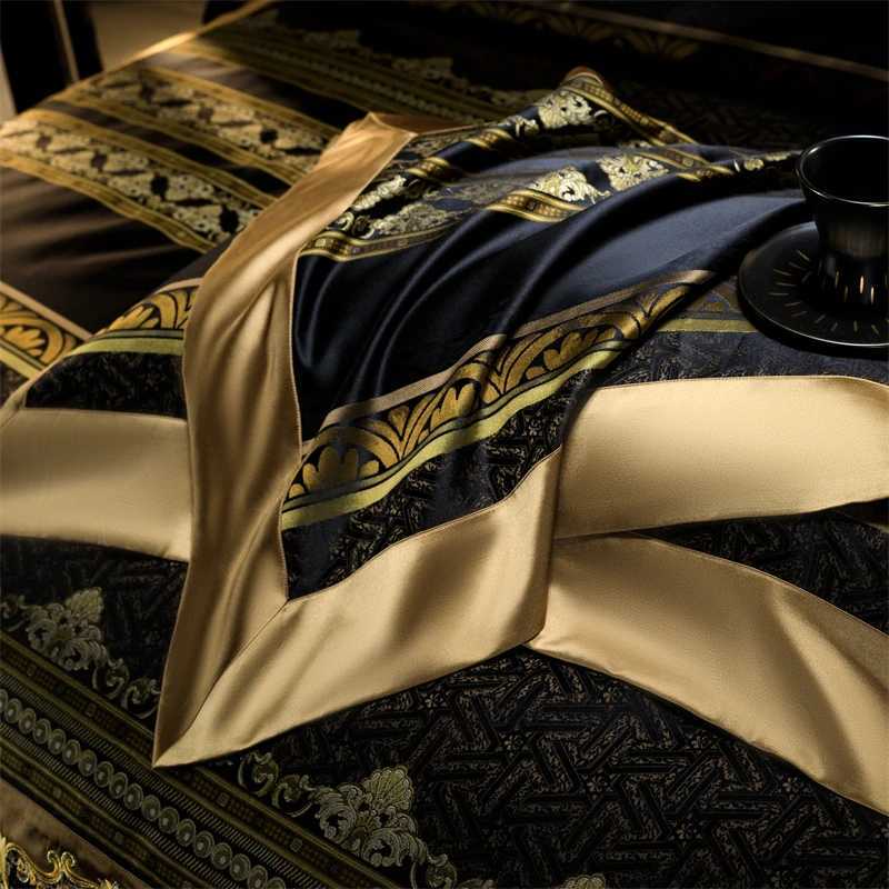 European Style Aristocrat Luxury Embroidery Brocade Egyptian Cotton 4/6/10Pcs Bedding Set Duvet Cover Set Bed Sheet PillowcasesXJ250220