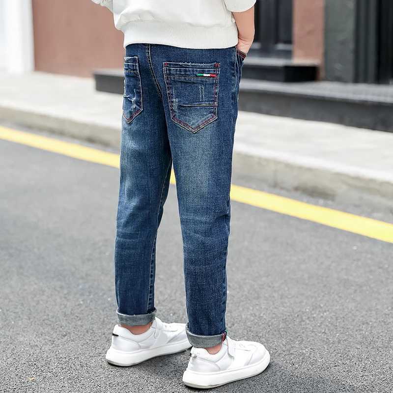 IENENS Kids Boys Casual Jeans Children Clothes Cowboy Long Pants Solid Color Denim Clothing Trousers Baby Boy Stertch Jeans Z250220