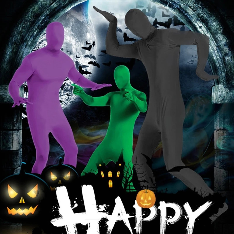 Complete jumpsuit spandex stretch adult clothing Chromaky bodysuit disappearing mens unisex body suit suitable for Halloween roleplaying 250211