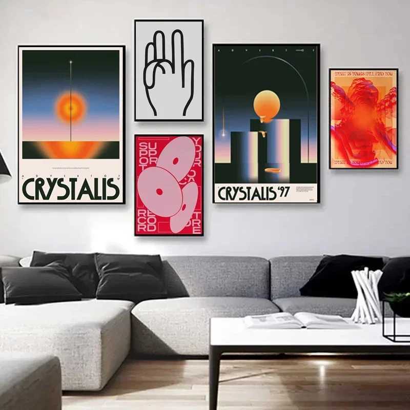 Vintage Japanese Tokyo Wall Art Print Posters Abstract Grey Brain Wave Canvas Painting for Modern Living Room Home DecorationT250221