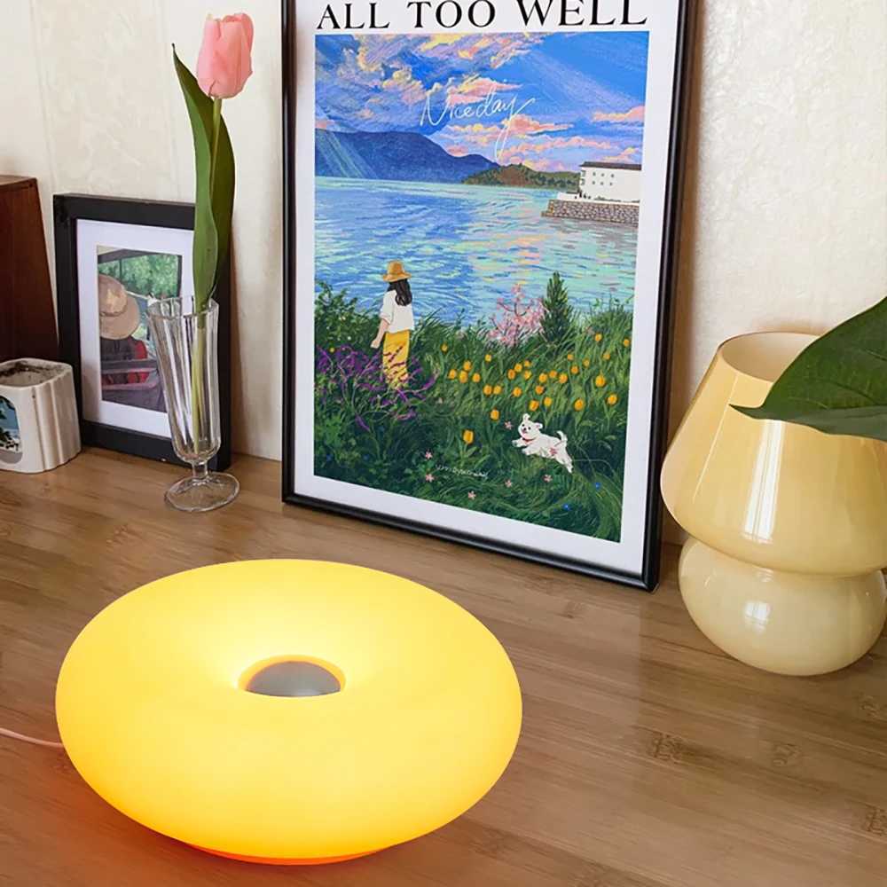 Bauhaus donut table lamp USB plug bedroom bedside decorative light living room dining room ambient light Z250225