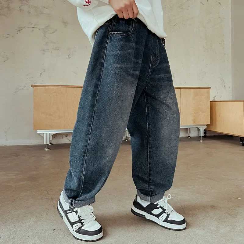 Spring Autumn Boys Jeans Children Denim Trousers New Kids Casual Pants for 5 6 7 8 9 10 11 12 13 14 Years Teenagers Kids Clothes Z250220