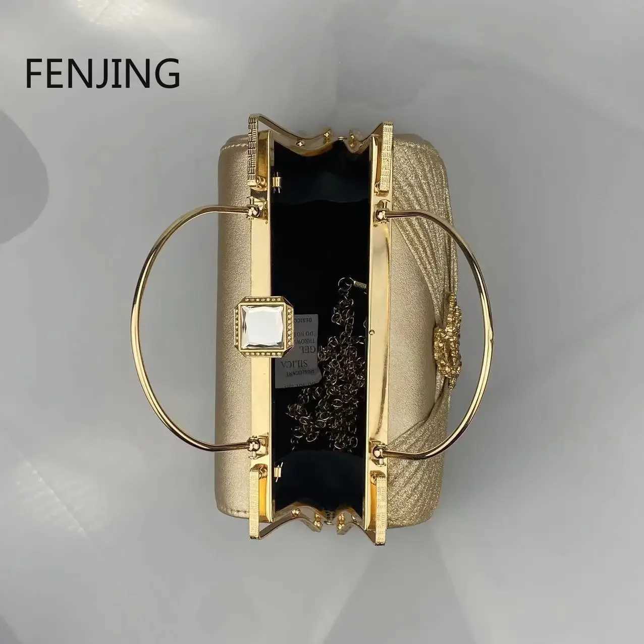 NEW Trend Evening Bags Diamonds Sequined Folds Clutch Purse Female Wedding Party Bride Handbags Flower Rhinestone Shoulder Bags Z250220