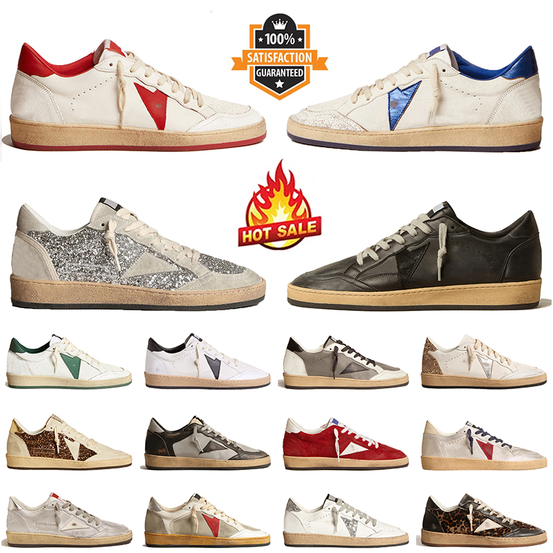Luxury Ball Star Slippers Designer Casual Shoes Women Mens Silver Glitter Stars dirty Sneakers Suede Leather des chaussures Vintage Italy Brand Sports Trainers