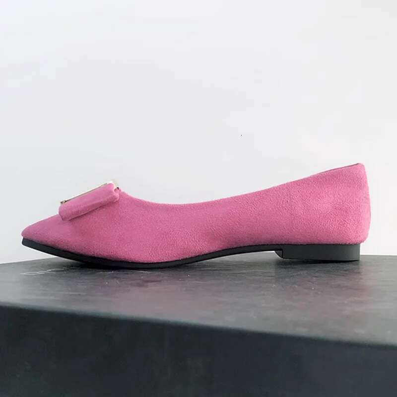 Woman Belt Buckle Flats Shallow Mouth Mocasines For Narrow Feet 32-48 22Cm Brown Pink Red Ck Shoes No Heels Soft Sole Ballet