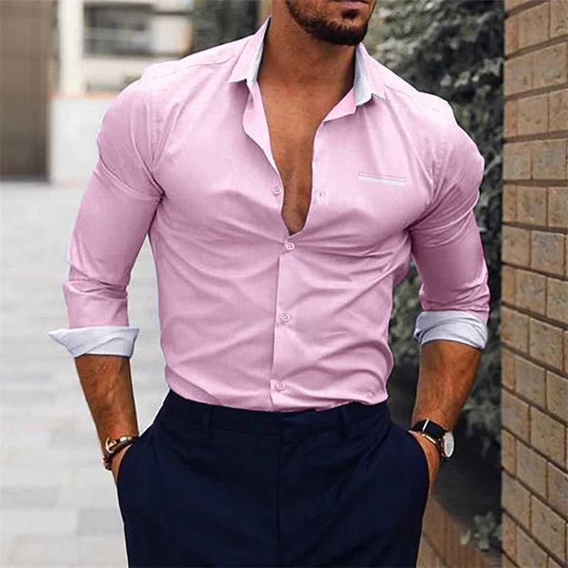 Mens shirt suit tribal print flag lapel black and white gray outdoor long sLeeved button up clothing designer casual soft W250220