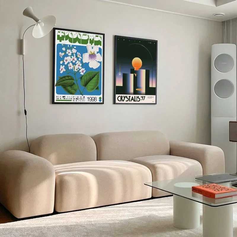 Vintage Japanese Tokyo Wall Art Print Posters Abstract Grey Brain Wave Canvas Painting for Modern Living Room Home DecorationT250221