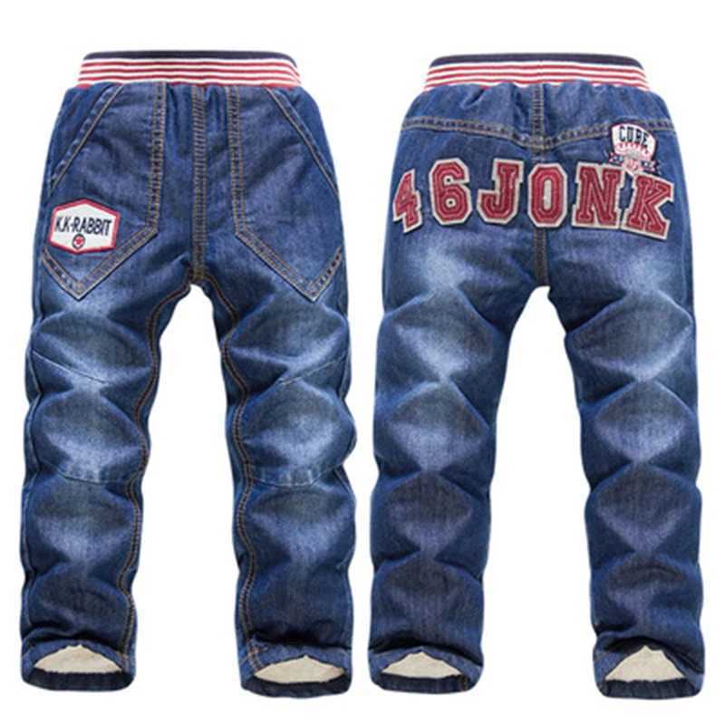 Winter Children Jeans Pants Kids Jeans 2022 Autumn Baby Boys Jeans Trousers Casual Boys 2-7Y Thicking Warm Denim Kids Trousers Z250220