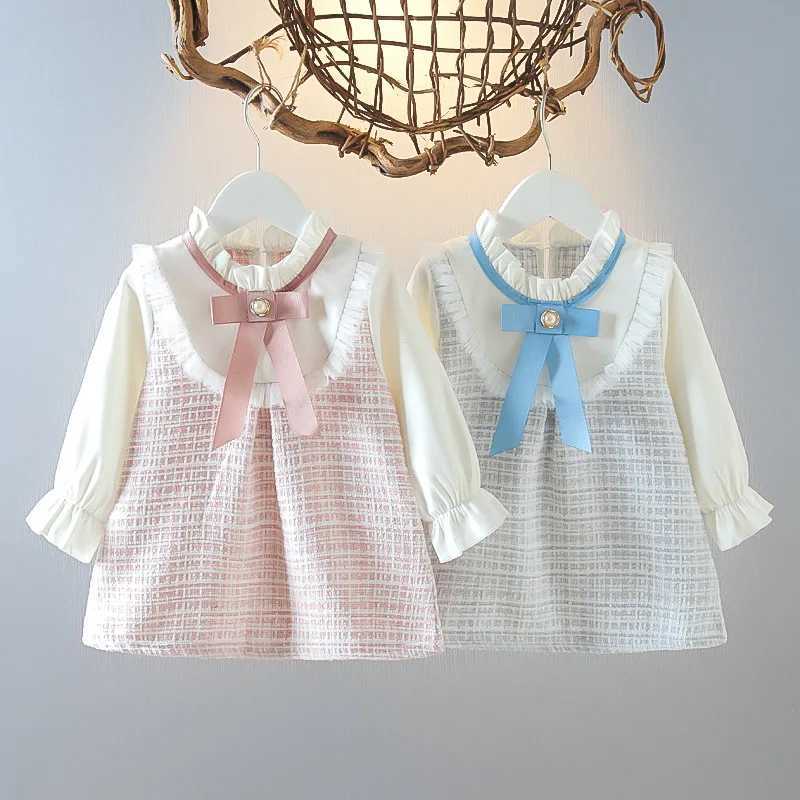 Spring and autumn girls dresses retro baby girls clothing newborn princess childrens dresses fashionable clothing X250220