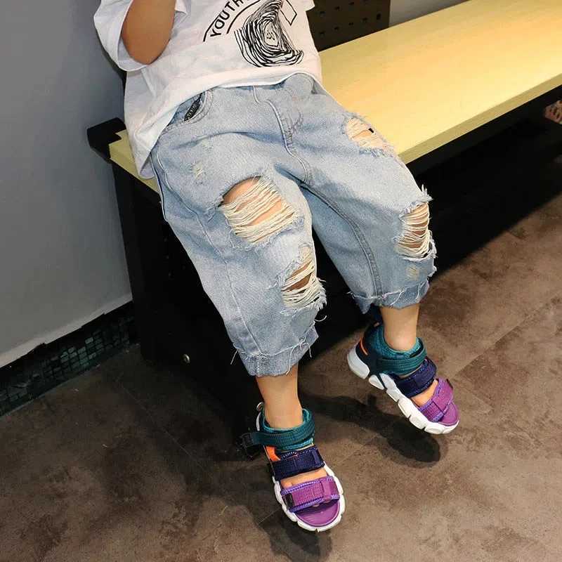 Kids Boys Pants Spring and autumn Jeans New childrens Ripped Trousers Boys Baby Korean Pants Z250220