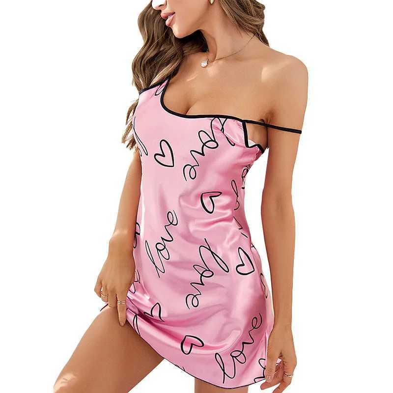 Sexy Nightwear Womens Silk Halter Nightgown Night Sexs Dress Ladies Suspenders Pajamas Pink Loungewear Soft Spwear HomewearXJ250220