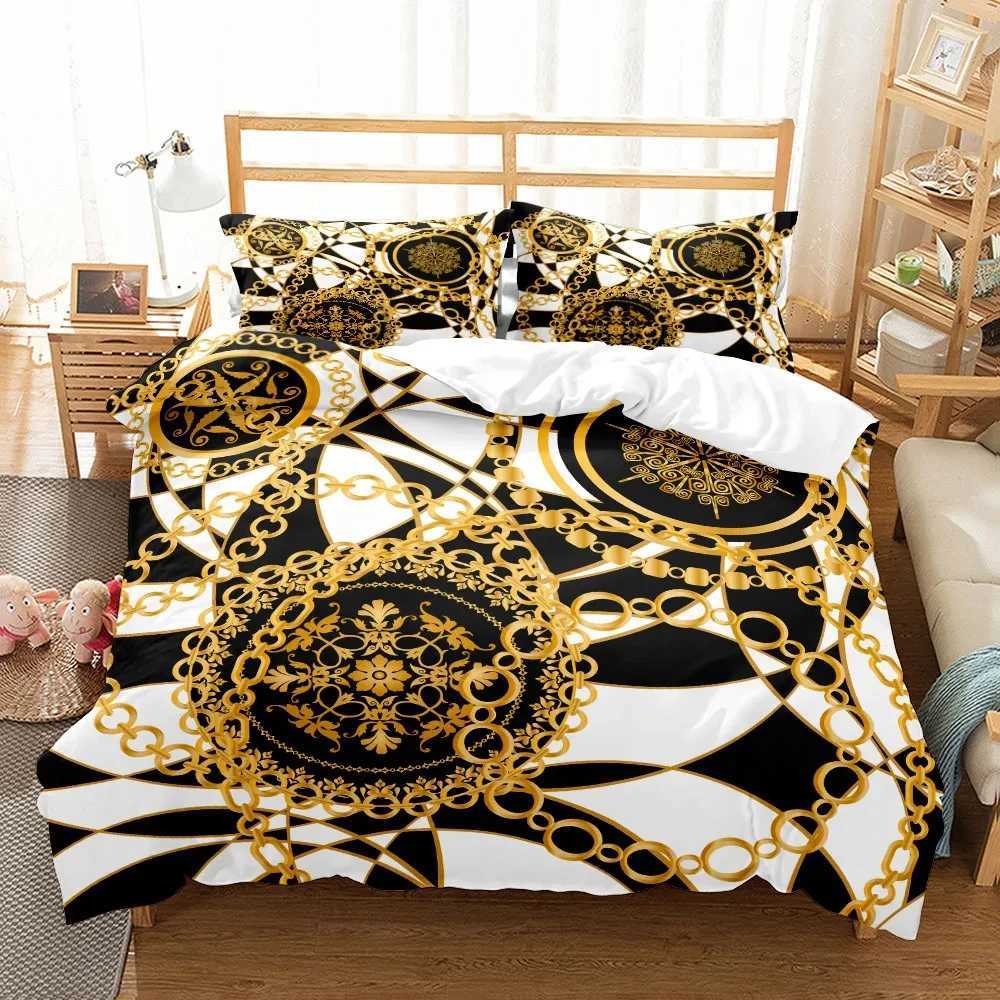 Chains Baroque Pattern Bohemian Bedding Set Small Single Twin Double Queen King Size Bed Linen Set for Adults Kids Quilt CoverXJ250220