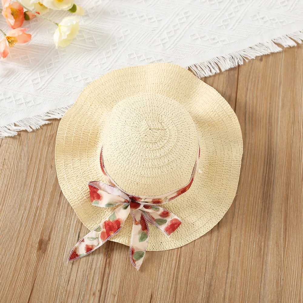 Summer New Girls Dress Hand-Painted Wind Rose Cake Layer Dress Birthday Party Team Dress Sweet Princess Dress Complimentary Hat X250220