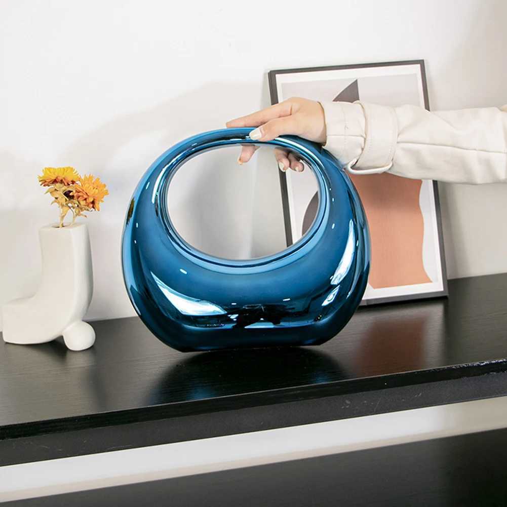 Women Girls Acrylic Evening Handbags Solid Color Half Moon Handbag Large Capacity Top Handle Bag Elegant Style Daily Commute Bag Z250220