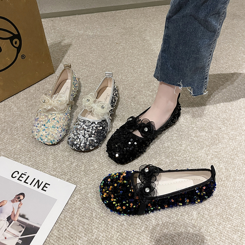 Women's Luxury Ballet Flats New Spring and Autumn Soft Bottom Water Diamond Mary Jane Shoes Classic Bling Designer Casual shoes High quality part