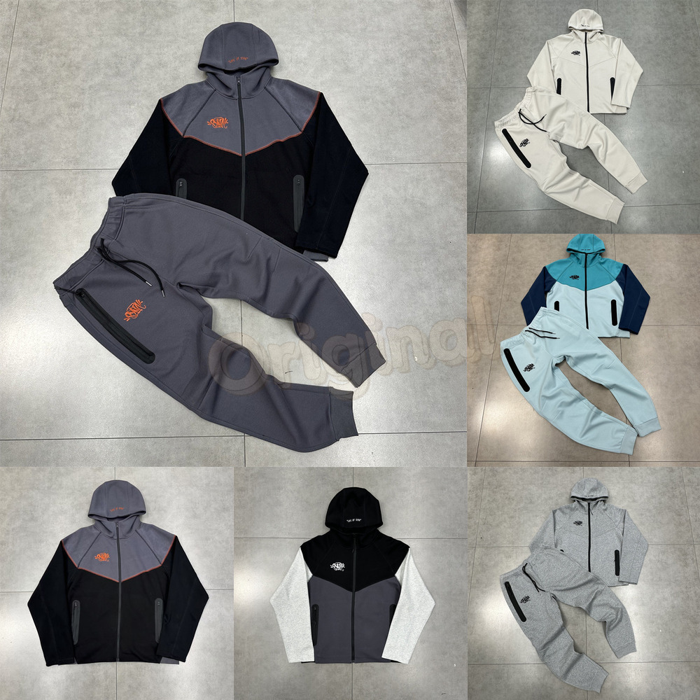 Mens hoodies Tech Fleece sports Jackets Synaworlds logo embroidery Sweatshirt men women Hip Hop cardigans hooded jacket casual zipper Tracksuit Trousers Sets a5