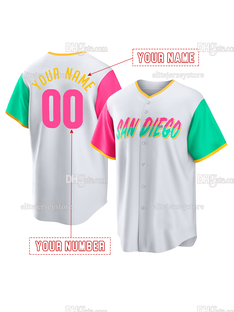 Personalized Custom Baseball Jersey Fernando Tatis Jr. GWYNN Machado Cronenworth Bogaerts Arraez Darvish Embroidered Letter Number Design Polyester