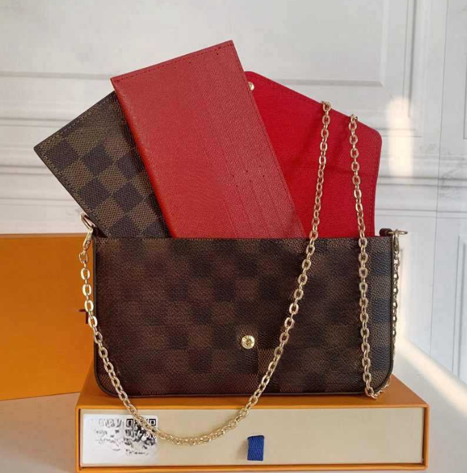 Luxury Designer Bag 3 Multi FELICIE POCHETTEChain Bags Handbags Crossbody Purse Fashion Women Shoulder Bags Lady The Tote Bag Wallet Female backpack 3-in-1 3A