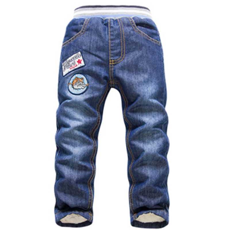 2021 New Warm Pants Kids Pant Fashion Boy Girl Jeans Winter Thickening Kids Denim Pants Baby Jean Infant Clothing 3-7Y Z250220